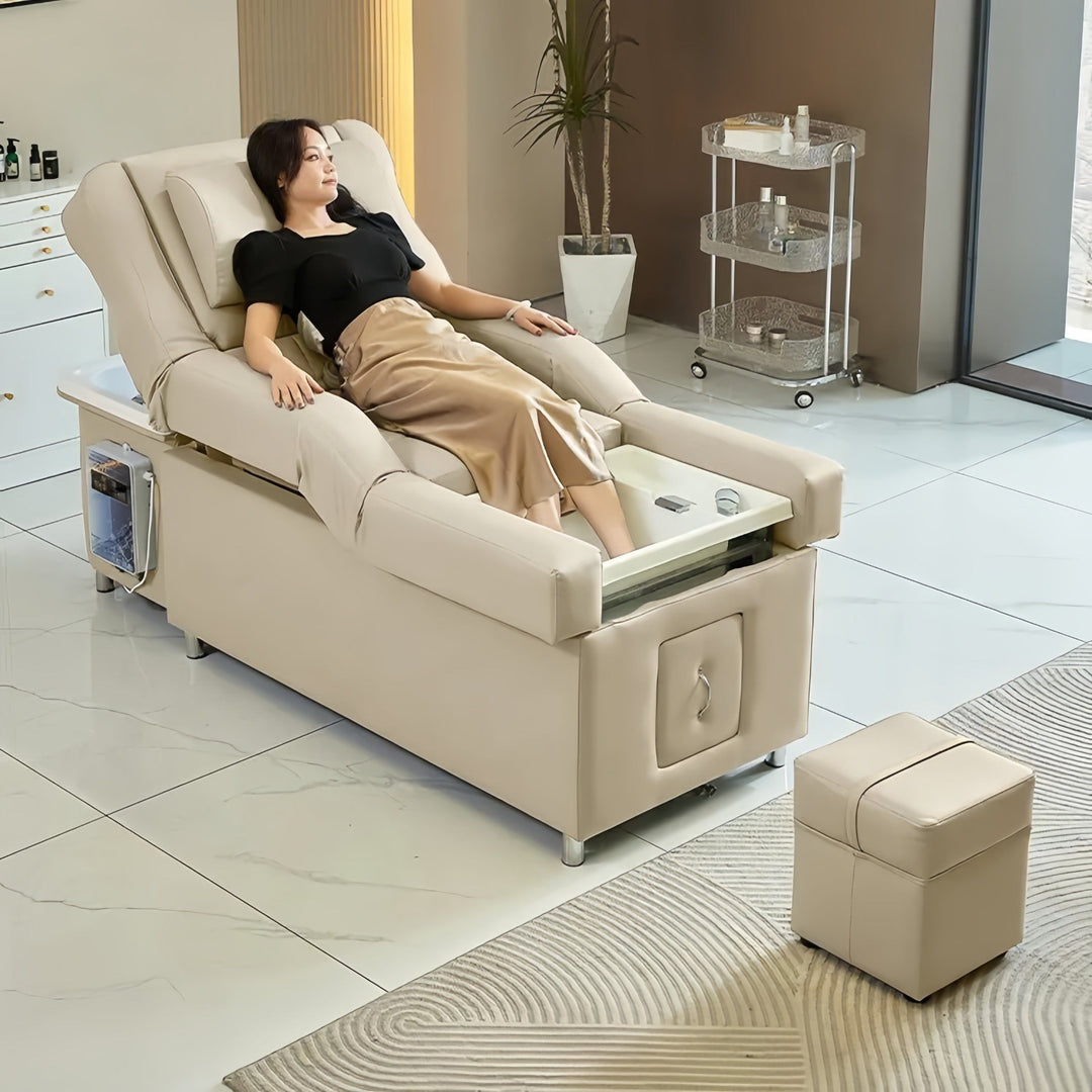 Multifunctional Salon Back Lifting Foot Massage Bed Shampoo Chair Pedicure Head Spa Bed Shampoo Bed - coolbabymalls