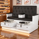 Load image into Gallery viewer, Double Pedicure Massage Chair Foot SPA Massage Chair for Pedicure and Manicure with Basin and Storage Drawer - coolbabymalls