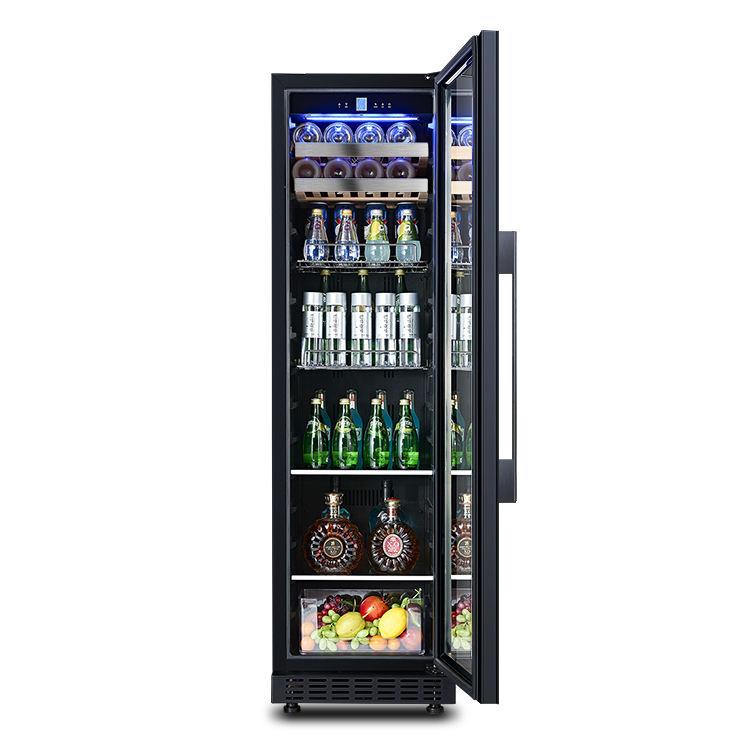 150L Wine Cooler/Cabinet Beverage Refrigerator Wine Cellar Beer Soda Clear Glass Door Bar Fridge Quiet Compressor Adjust Temp Freestanding Indoor Use lce Bar Wine Cabinet