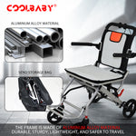 Load image into Gallery viewer, Super Lightweight (Only 19lbs）aluminum wheelchairs for the elderly wheelchairs disabled portable foldable double support frame small hand push scooter
