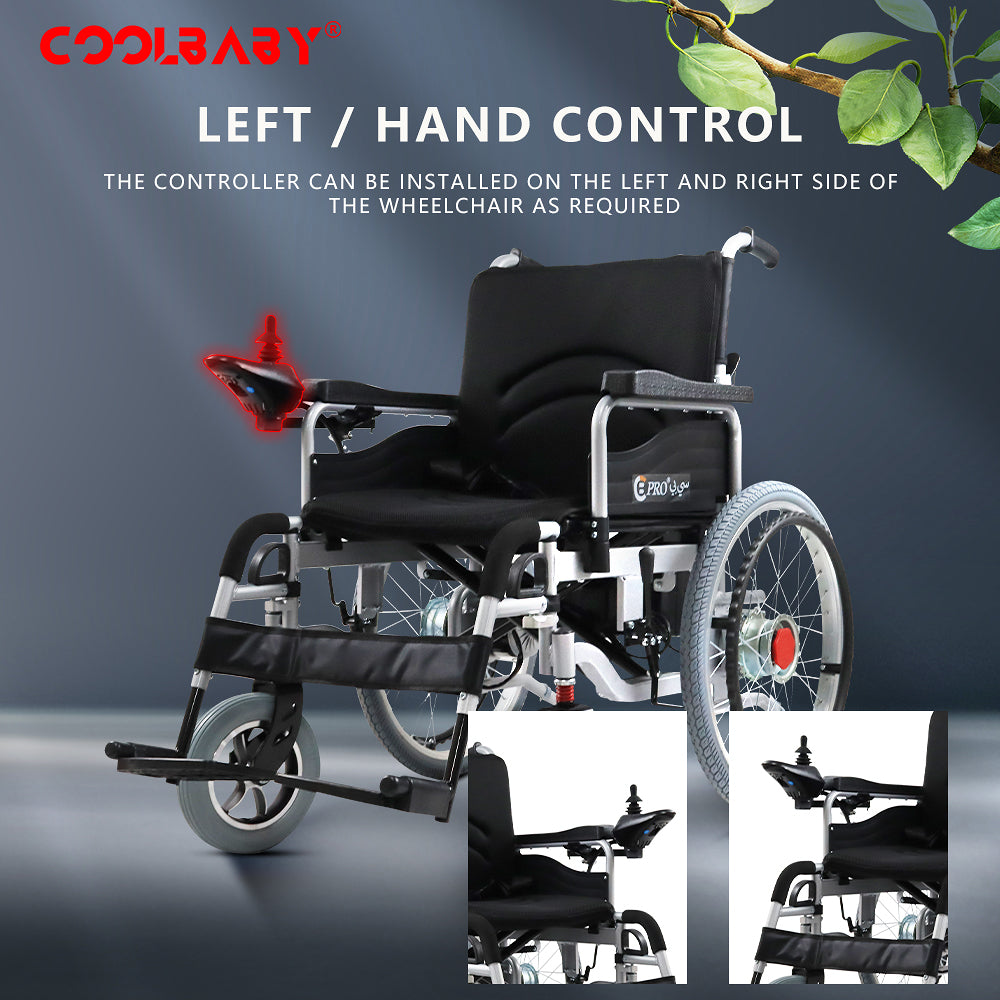 COOLBABY Electric Wheelchair Heavy Duty Foldable Electric Wheelchairs 52cm Widen Seat For Adults And Seniors - coolbabymalls