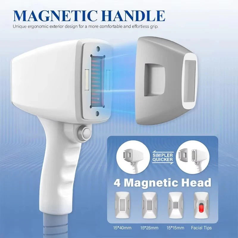 Magnetic SHR Diode Laser Hair Removal Machine Dynamic 3D Painless Permanent Depilation Professional Beauty Salon Device