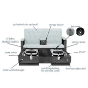 Double Pedicure Massage Chair Foot SPA Massage Chair for Pedicure and Manicure with Basin and Storage Drawer - coolbabymalls