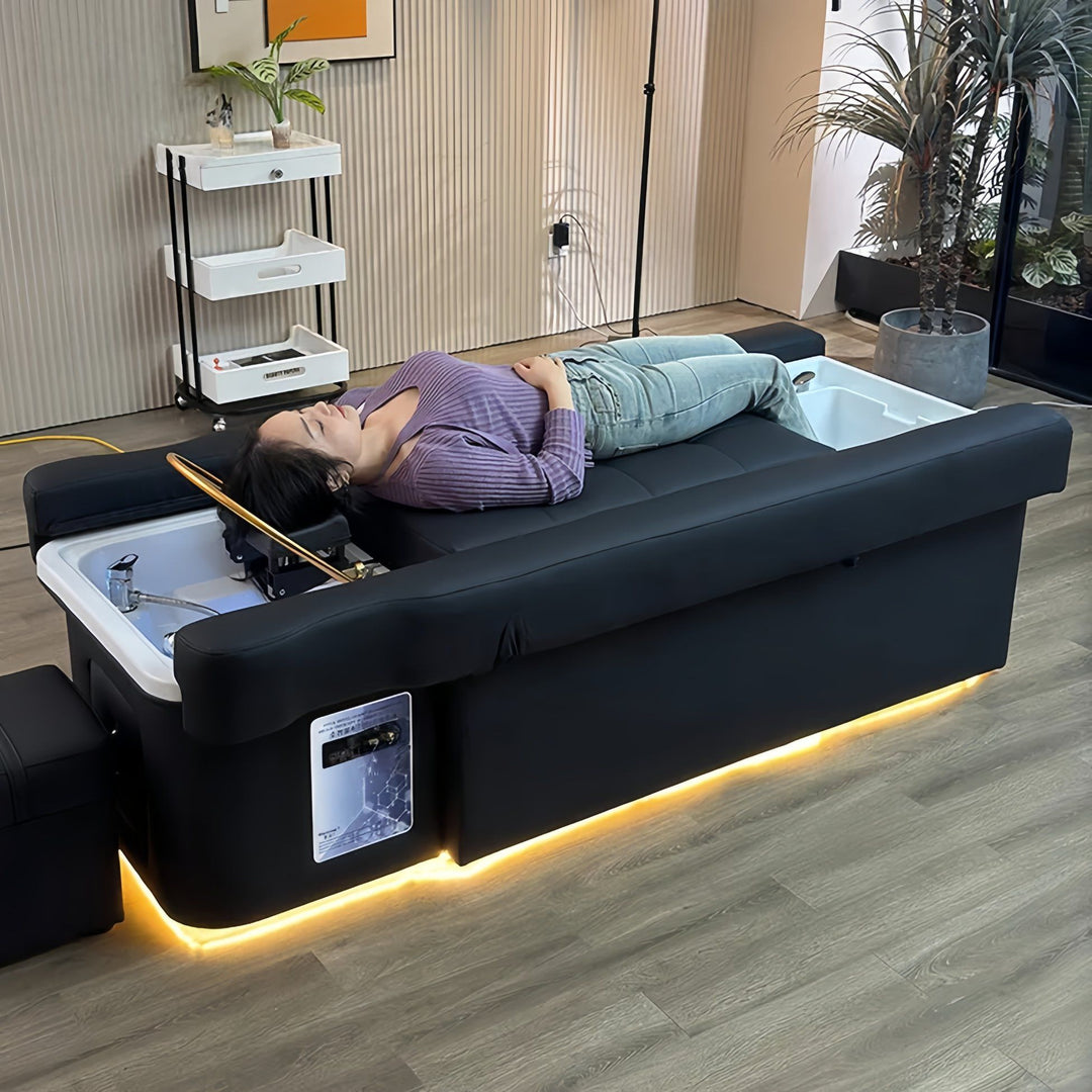 Multifunctional Salon Back Lifting Foot Massage Bed Shampoo Chair Pedicure Head Spa Bed Shampoo Bed - coolbabymalls