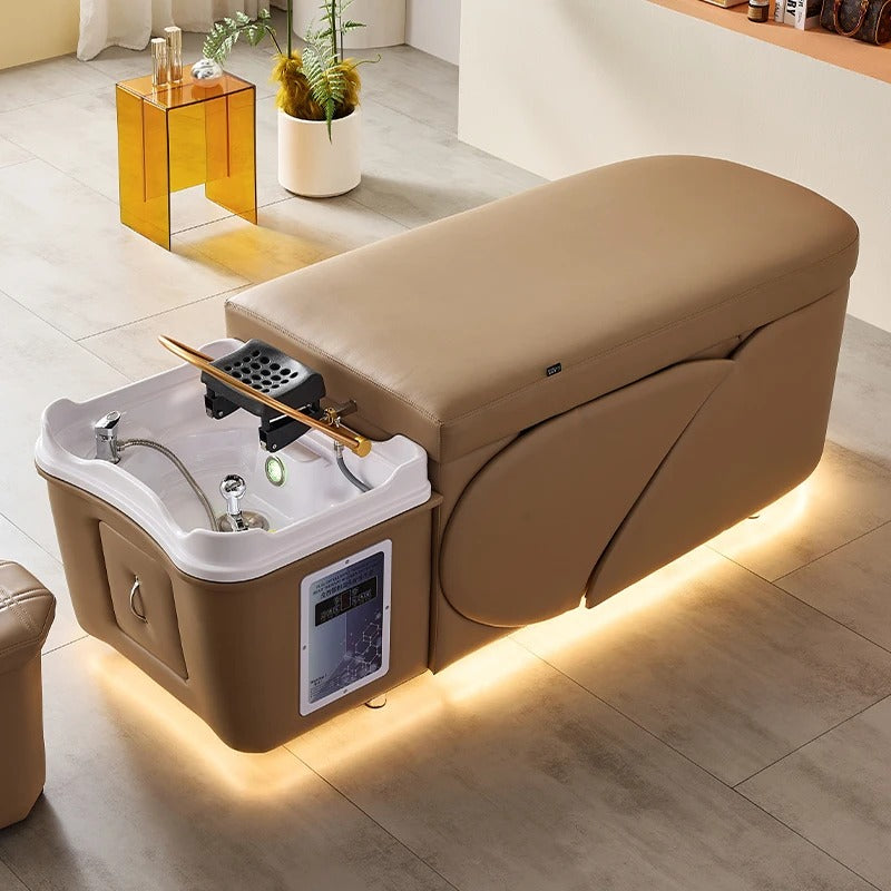 Massage Table Shampoo Chairs Head Spa Equipment & Spa Bed with LED, Water Cycle Heater, Steam, and Aromatherapy - coolbabymalls