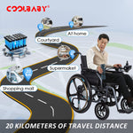 Load image into Gallery viewer, COOLBABY DDLY08 Adult Electric Wheelchair, Lightweight Foldable Disabled Wheelchair (79lb), Endurance Range: 20 KM, Load: 100 KG (220 Lb)
