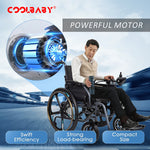 Load image into Gallery viewer, COOLBABY DDLY08 Adult Electric Wheelchair, Lightweight Foldable Disabled Wheelchair (79lb), Endurance Range: 20 KM, Load: 100 KG (220 Lb)
