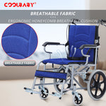 Load image into Gallery viewer, COOLBABY QBLY02: Foldable Lightweight Wheelchair for Elderly and Disabled with Handbrakes - Enhanced Mobility! - coolbabymalls
