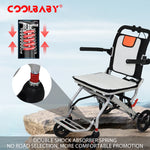 Load image into Gallery viewer, Super Lightweight (Only 19lbs）aluminum wheelchairs for the elderly wheelchairs disabled portable foldable double support frame small hand push scooter
