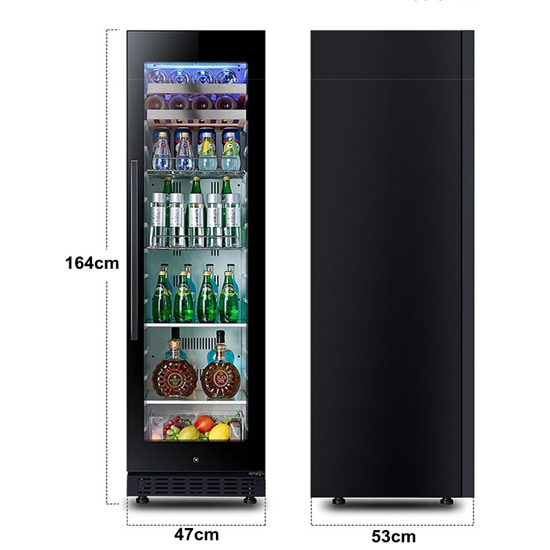 150L Wine Cooler/Cabinet Beverage Refrigerator Wine Cellar Beer Soda Clear Glass Door Bar Fridge Quiet Compressor Adjust Temp Freestanding Indoor Use lce Bar Wine Cabinet