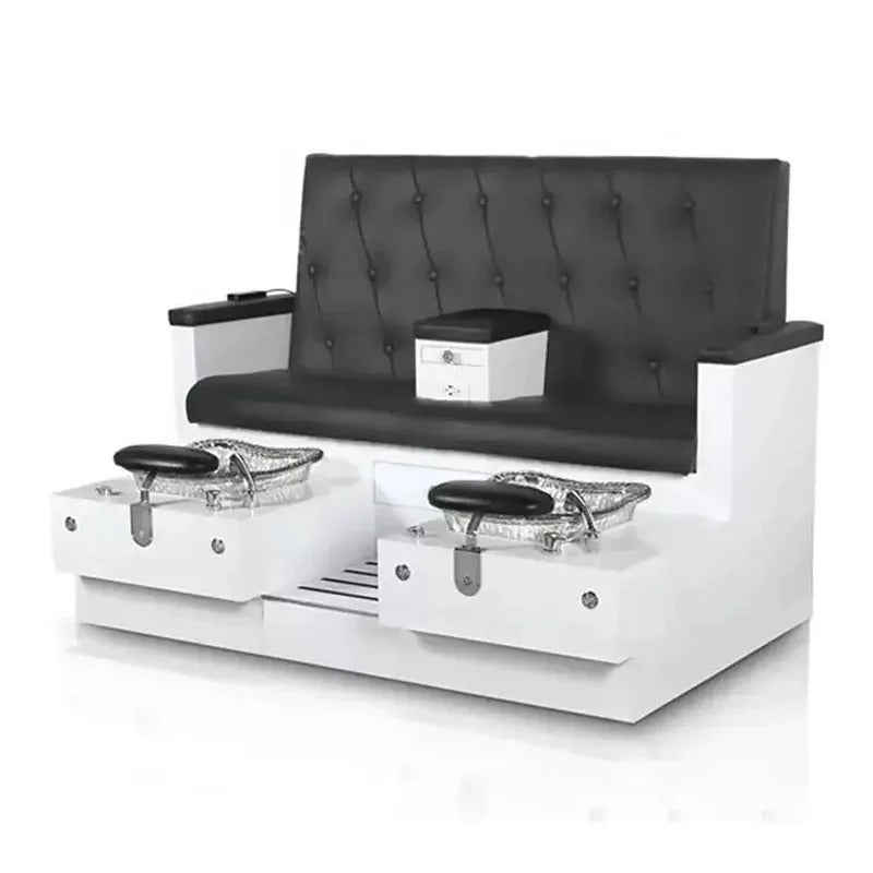 Double Pedicure Massage Chair Foot SPA Massage Chair for Pedicure and Manicure with Basin and Storage Drawer - coolbabymalls