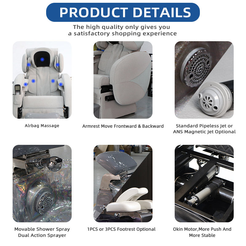 Nail Salon Chair Pedicure Luxury Pedicure Chair Foot Spa Full Body Massage Pedicure Spa Chair For Nail Salon - coolbabymalls