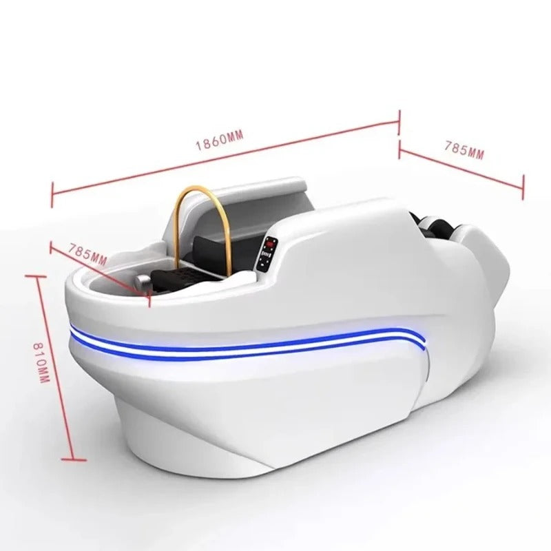 Shampoo Chair Wash Hair Salon Head Spa Bed Touchscreen Salon Equipment LED Lighting Full-Body Massage Shampoo Bed - coolbabymalls