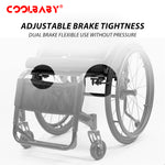 Load image into Gallery viewer, Foldable Aluminum Lightweight Wheelchair, Folding Sports Wheelchair, All-Terrain Ultra Lightweight Wheelchair,Wheelchairs for Adults,Anti-Tip Wheels(Seat Width 44cm)
