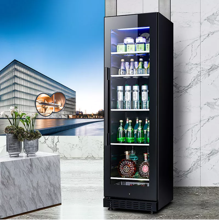 150L Wine Cooler/Cabinet Beverage Refrigerator Wine Cellar Beer Soda Clear Glass Door Bar Fridge Quiet Compressor Adjust Temp Freestanding Indoor Use lce Bar Wine Cabinet