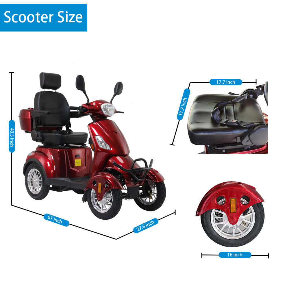 COOLBABY 4-Wheel Electric Mobility Scooter For Elders Model: XL-4L - coolbabymalls