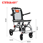 Load image into Gallery viewer, Super Lightweight (Only 19lbs）aluminum wheelchairs for the elderly wheelchairs disabled portable foldable double support frame small hand push scooter
