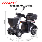 Load image into Gallery viewer, 4-Wheel Electric Powered Mobility Scooter Wheelchair for Adults &amp; Seniors - Pre-Assembled, 418lbs Capacity, 34~37 Miles Range, Up to 10.56~15.53MPH
