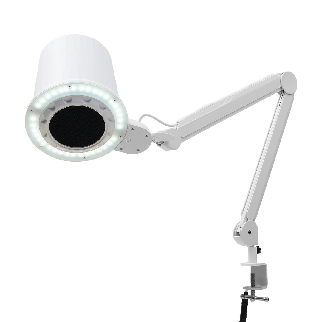 Nail Dust Collector Tabletop Nail Dust Cleaner Dimmable LED Light Manicure Dust Extractor Machine Clamp Mount - coolbabymalls
