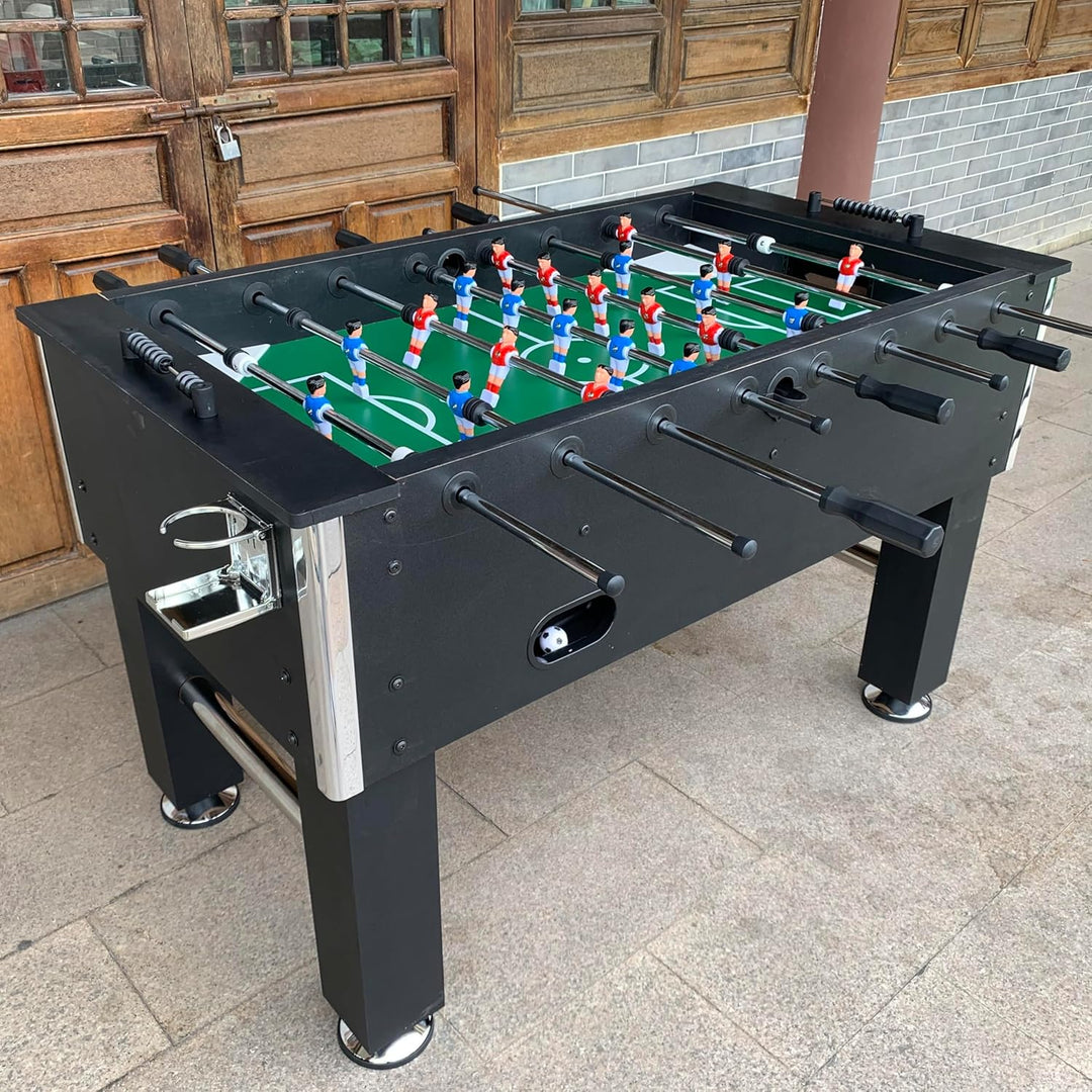 55-Inch Foosball Table Adult Size - Soccer Table with Chrome Plated Steel Rods - 2 Drink Holders - 4 Leg Levelers