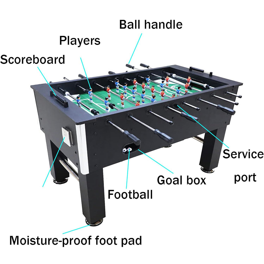 55-Inch Foosball Table Adult Size - Soccer Table with Chrome Plated Steel Rods - 2 Drink Holders - 4 Leg Levelers
