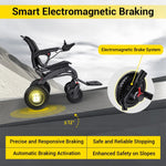 Load image into Gallery viewer, Electric Folding Lightweight Wheelchair - with Removable 6Ah Lithium Battery and 360W Brushless Motor, Net Weight Only 17kg, 100kg Load Capacity and Up to 12km Range
