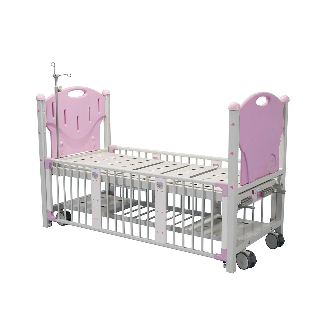 Double Cranks Multifunction Stainless Steel Manual Pediatric Hospital Bed - coolbabymalls