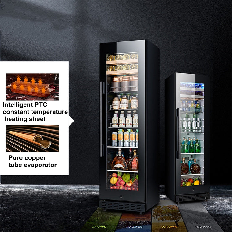 150L Wine Cooler/Cabinet Beverage Refrigerator Wine Cellar Beer Soda Clear Glass Door Bar Fridge Quiet Compressor Adjust Temp Freestanding Indoor Use lce Bar Wine Cabinet