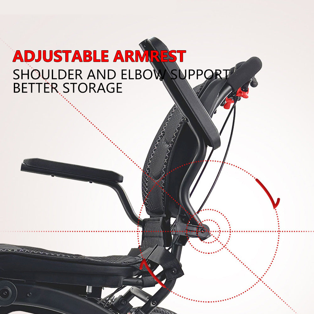 Ultra Lightly Folding Manual Travel Wheelchair for Disabled and Elderly with Telescopic Handle Could Carry on the Plane