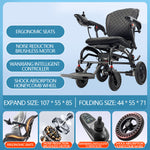 Load image into Gallery viewer, Electric Folding Lightweight Wheelchair - with Removable 6Ah Lithium Battery and 360W Brushless Motor, Net Weight Only 17kg, 100kg Load Capacity and Up to 12km Range
