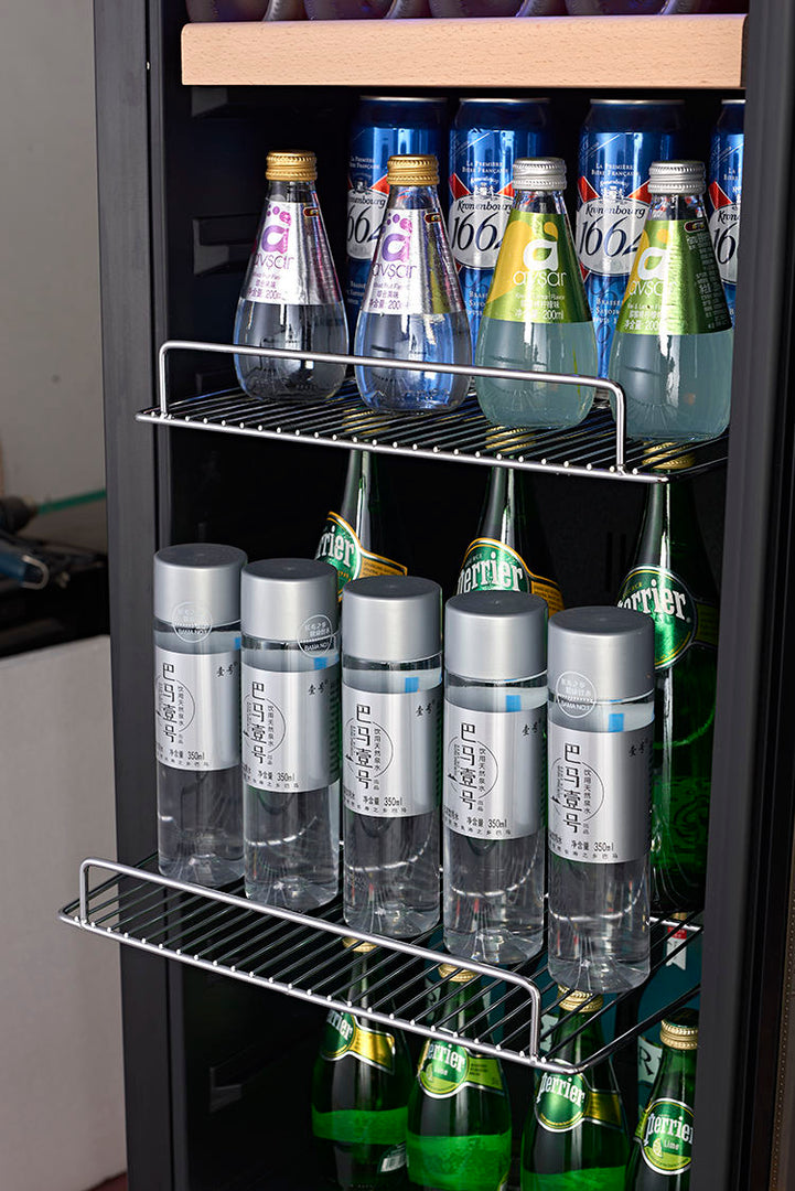 150L Wine Cooler/Cabinet Beverage Refrigerator Wine Cellar Beer Soda Clear Glass Door Bar Fridge Quiet Compressor Adjust Temp Freestanding Indoor Use lce Bar Wine Cabinet