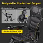 Load image into Gallery viewer, Powerful Lithium Rechargeable Controlled Lightweight 17.5kg Elderly Electric Wheelchair Brushless Motor Health Care Wheelchair
