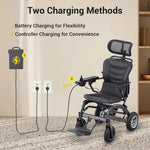 Load image into Gallery viewer, Powerful Lithium Rechargeable Controlled Lightweight 17.5kg Elderly Electric Wheelchair Brushless Motor Health Care Wheelchair
