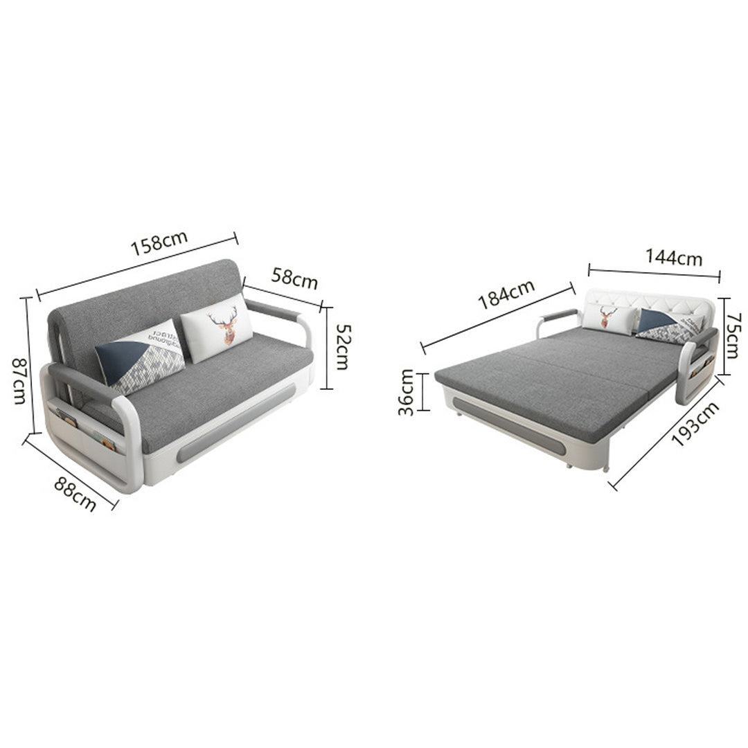 Apartment Furniture Foldable Sofa Bed Storage Modern Folding Adjustable Sofa Bed For Living & Bed Room (Tricolor, Width158cm)