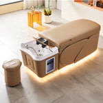 Load image into Gallery viewer, Massage Table Shampoo Chairs Head Spa Equipment &amp; Spa Bed with LED, Water Cycle Heater, Steam, and Aromatherapy - coolbabymalls