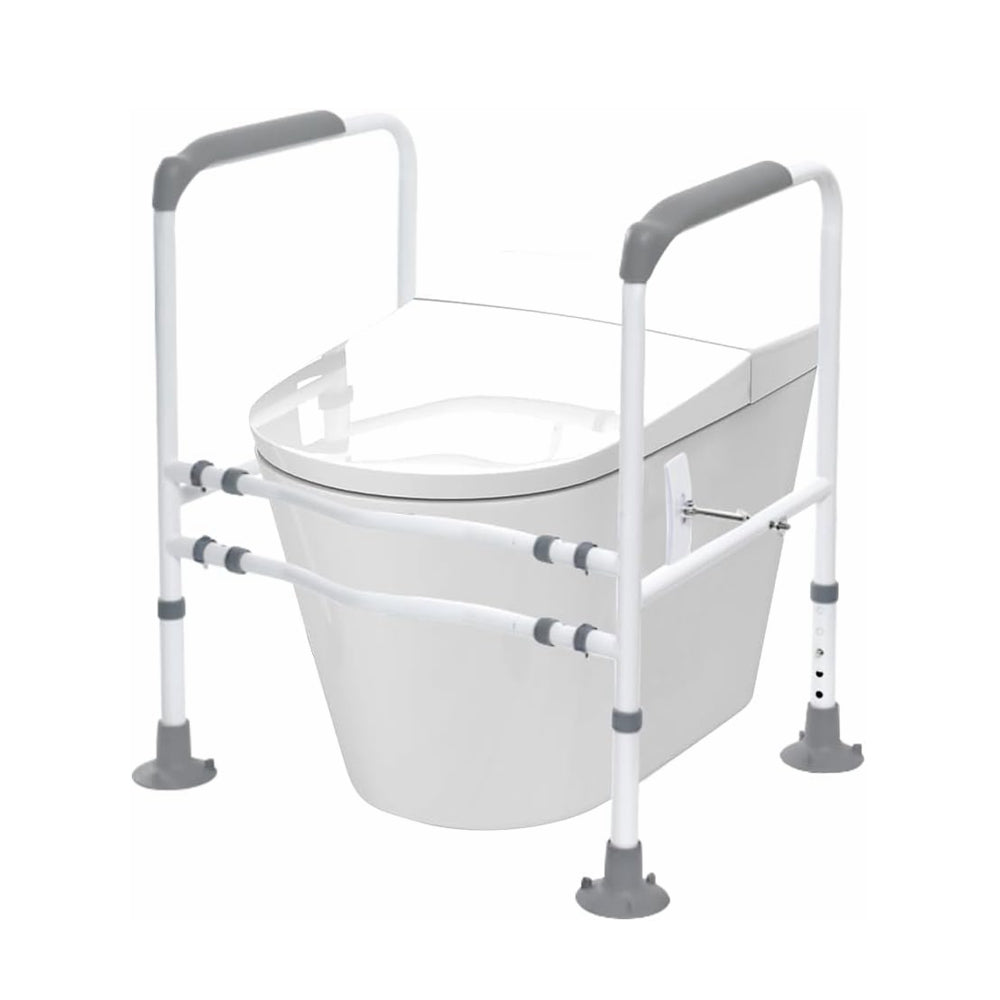 COOLBABY SSZ1002 Toilet Safety Bar For The Elderly Easy to Install Adjustable Width And Height Toilet Safety Frame Bathroom Auxiliary Bar With Handrails