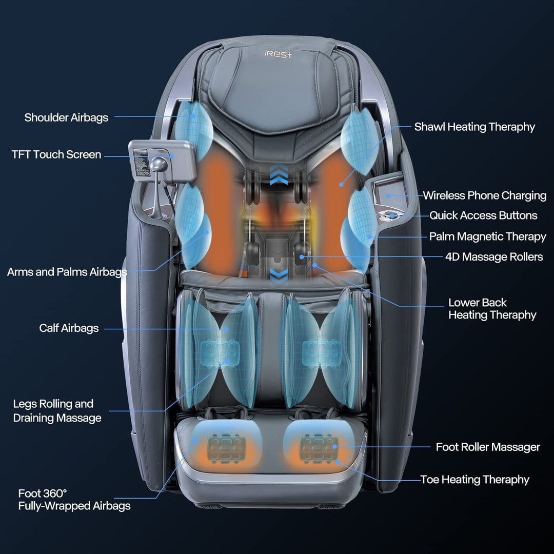 iRest 4D Massage Recliner Chair with Access Buttons - coolbabymalls