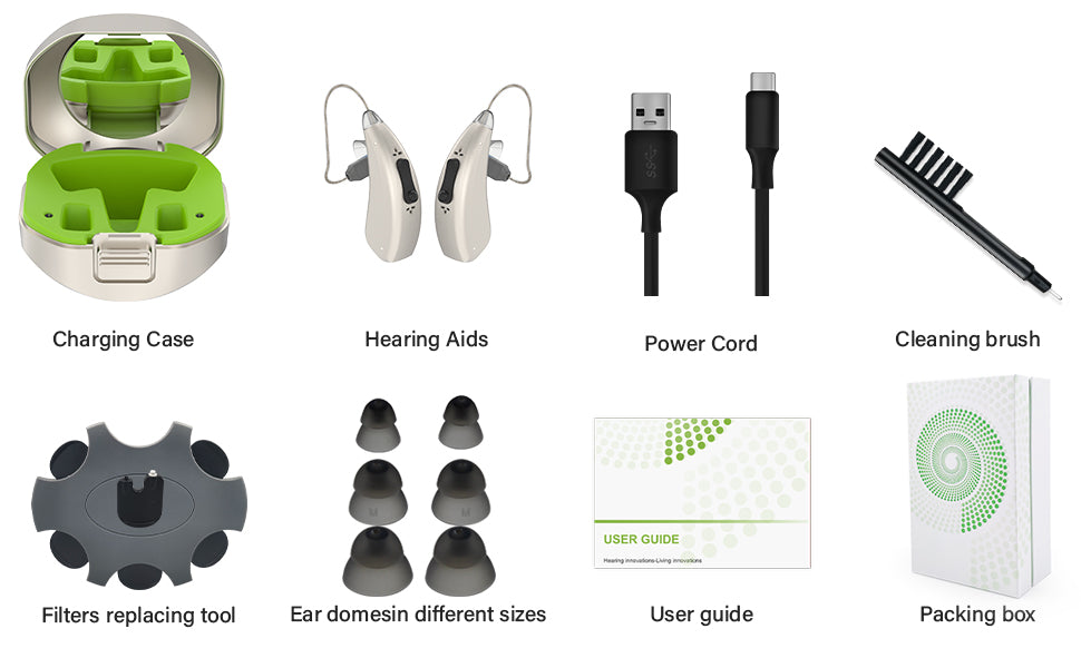 Rechargeable Hearing Aids for Seniors with Noise Cancelling, BTE Hearing Aids for People with Mild Moderate Severe Hearing Loss - coolbabymalls