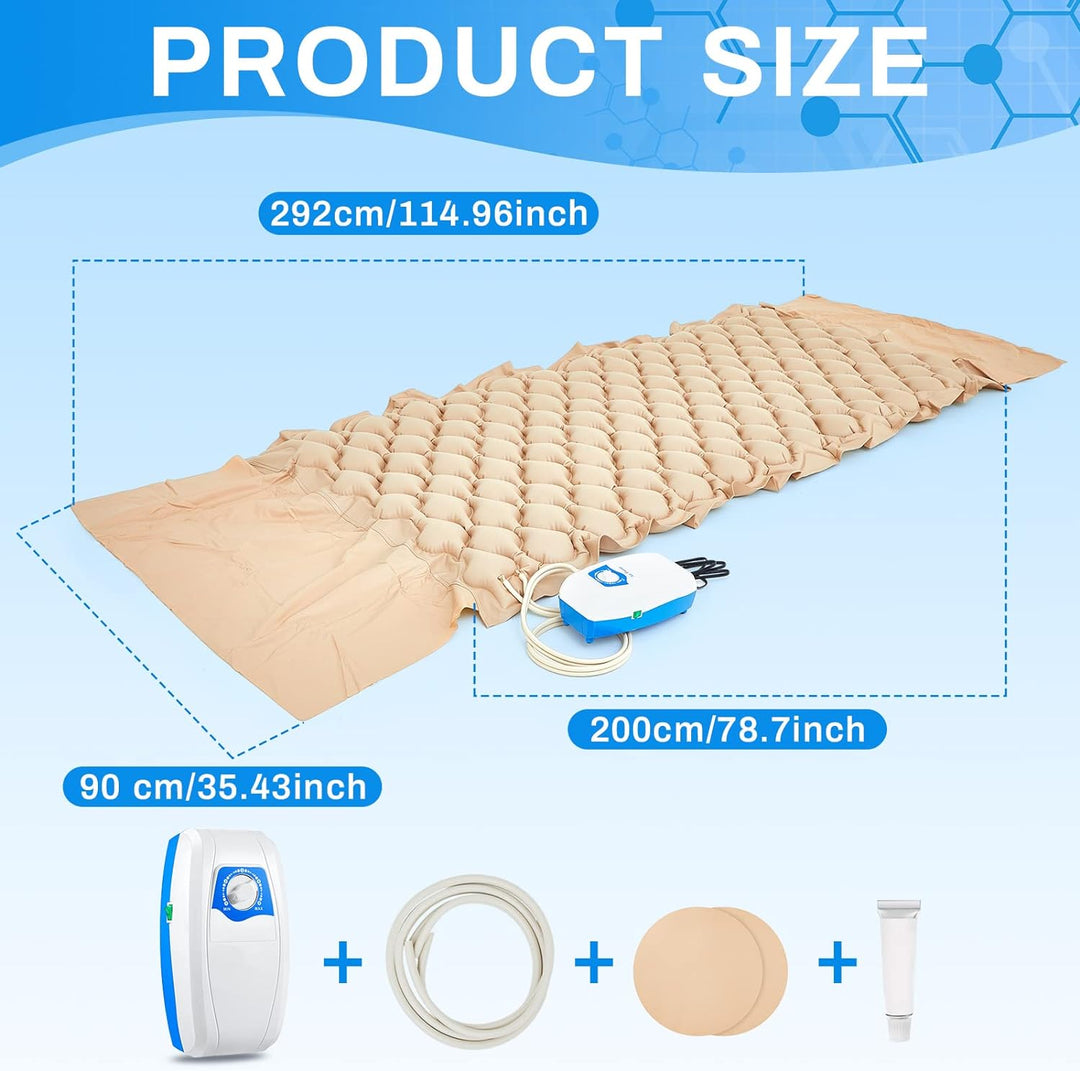 VIVE ZLJ60 Medical Grade Alternating Air Mattress With Electric Silent Pump System - Prevents Bed Sores And Pressure Ulcers - Air Mattress For Hospital Beds And Home Use - coolbabymalls