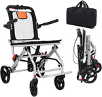 Load image into Gallery viewer, Super Lightweight (Only 19lbs）aluminum wheelchairs for the elderly wheelchairs disabled portable foldable double support frame small hand push scooter
