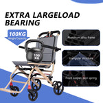 Load image into Gallery viewer, Ultralight Transport Wheelchair Folding Portable Boarding Travelling Wheelchair with Telescopic Handle Trolleys for Elderly Aircraft Travel - coolbabymalls