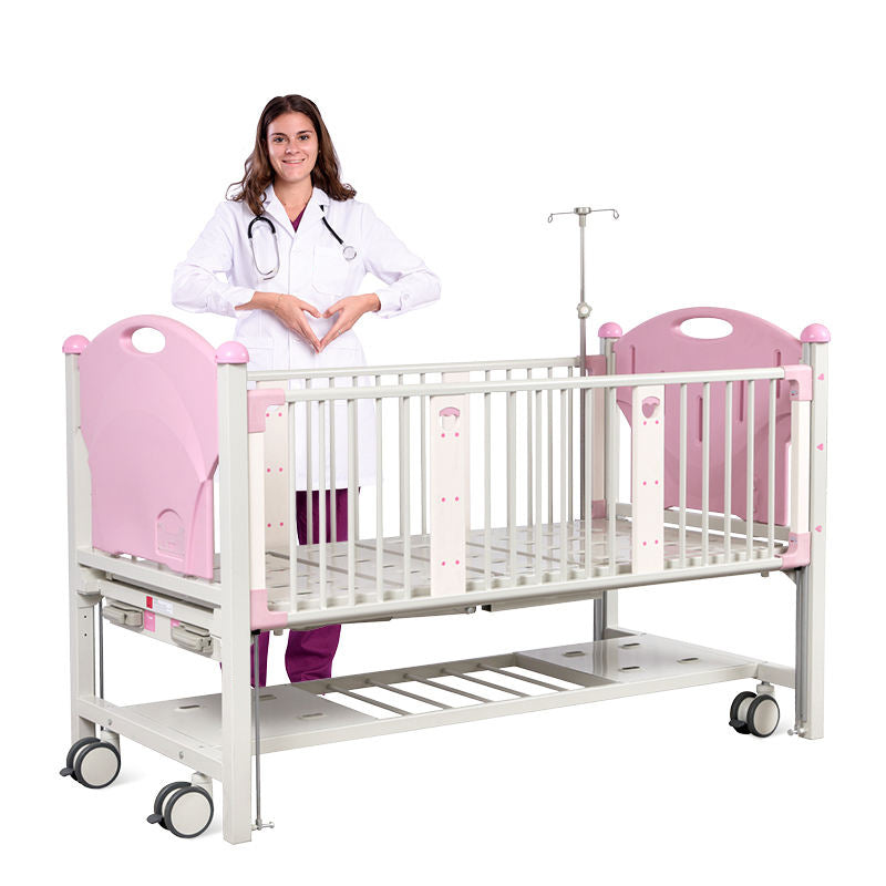 Double Cranks Multifunction Stainless Steel Manual Pediatric Hospital Bed - coolbabymalls