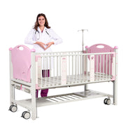 Double Cranks Multifunction Stainless Steel Manual Pediatric Hospital Bed - coolbabymalls