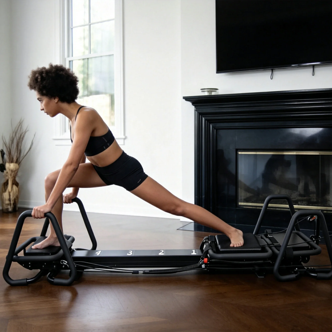 Black Aluminum Pilates Reformer Machine for Fitness Clubs Studio Use and Home Training - coolbabymalls