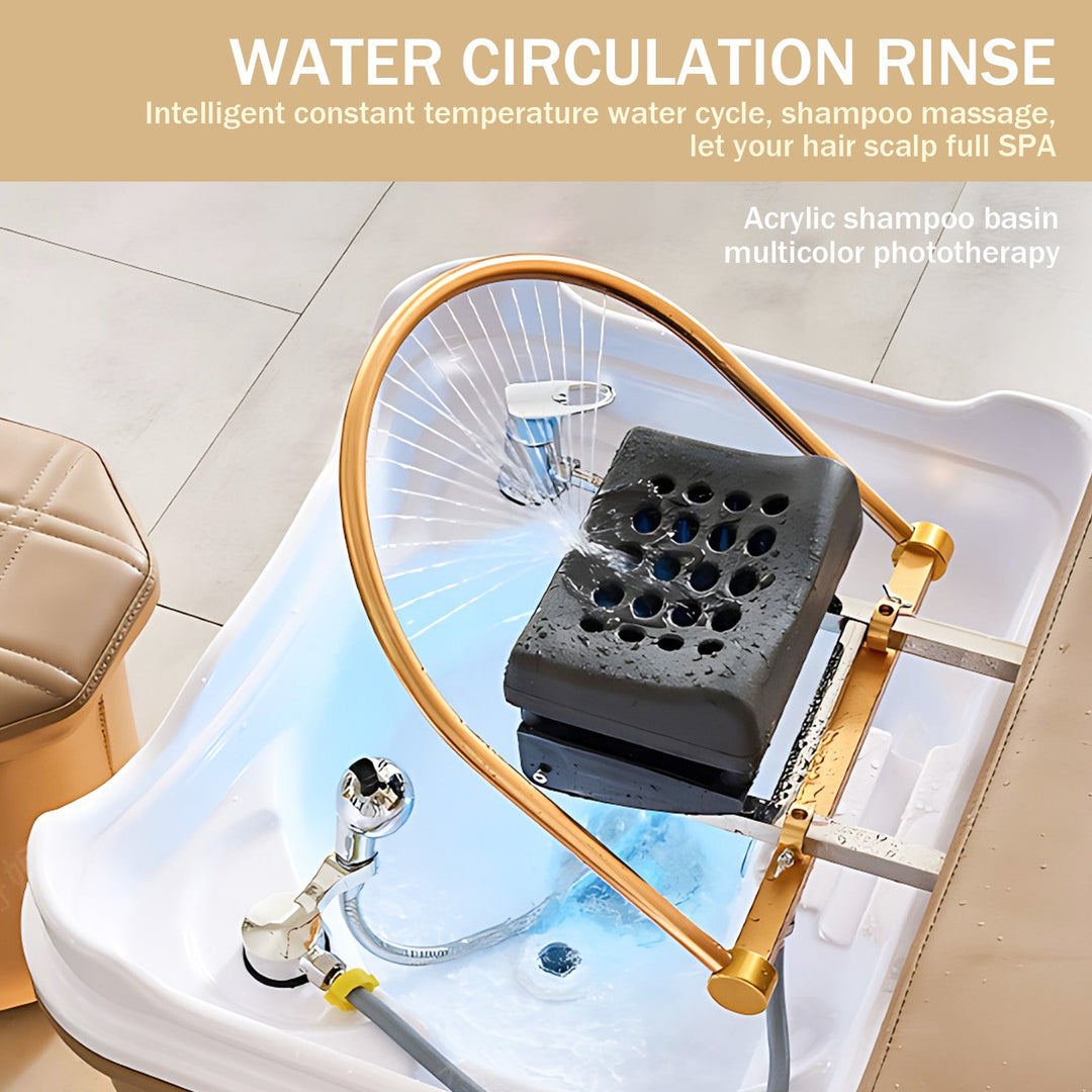 Massage Table Shampoo Chairs Head Spa Equipment & Spa Bed with LED, Water Cycle Heater, Steam, and Aromatherapy - coolbabymalls