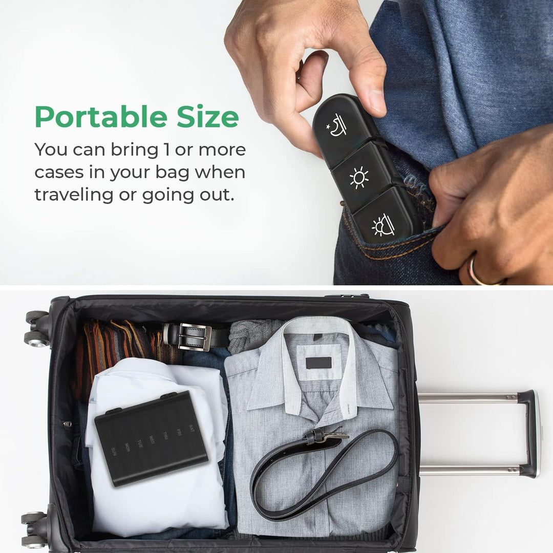 COOLBABY YLY088-BLK Weekly Medicine Organizer: Portable, Spacious, and Durable for Easy Medication Management - coolbabymalls