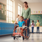 Load image into Gallery viewer, Coolbaby KY802-35 Pediatric Manual Wheelchair | Lightweight Steel Wheelchair for Children with PU Rear Wheels