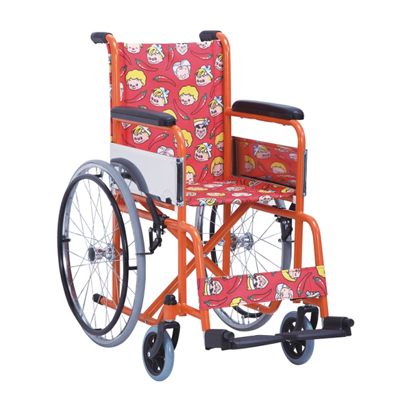 Coolbaby KY802-35 Pediatric Manual Wheelchair | Lightweight Steel Wheelchair for Children with PU Rear Wheels