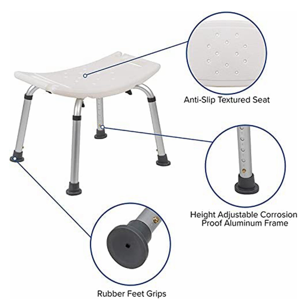 COOLBABY SSZ-XZD01 Adjustable Shower Chair Stool for Elderly and Disabled - coolbabymalls