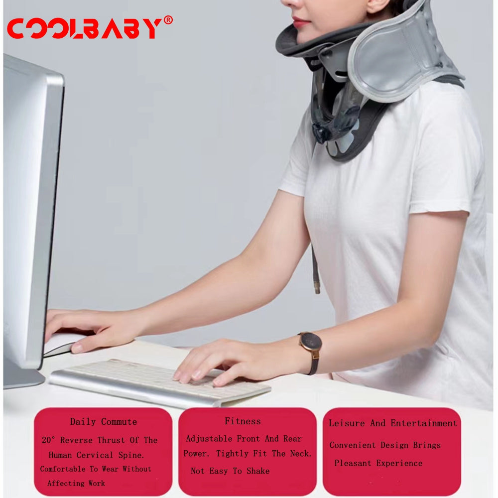 COOLBABY SSZ-HJ01 Adjustable Inflatable Cervical Tractor for Neck Pain Relief and Spine Alignment - coolbabymalls